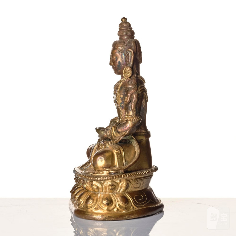 A gilt copper alloy figure of Amitayus, - 图3
